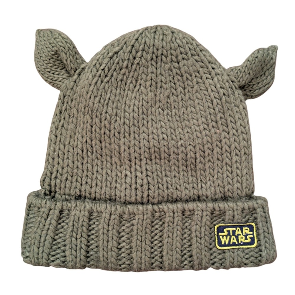 GAP Star Wars Grogu Baby Yoda Beanie Kids Chunky Knit Fleece Lined Green Hat